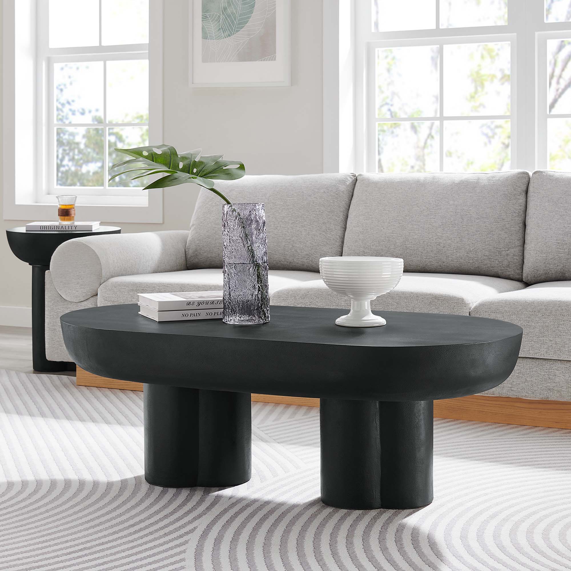 Caspian Oval Concrete Coffee Table By HouseBean