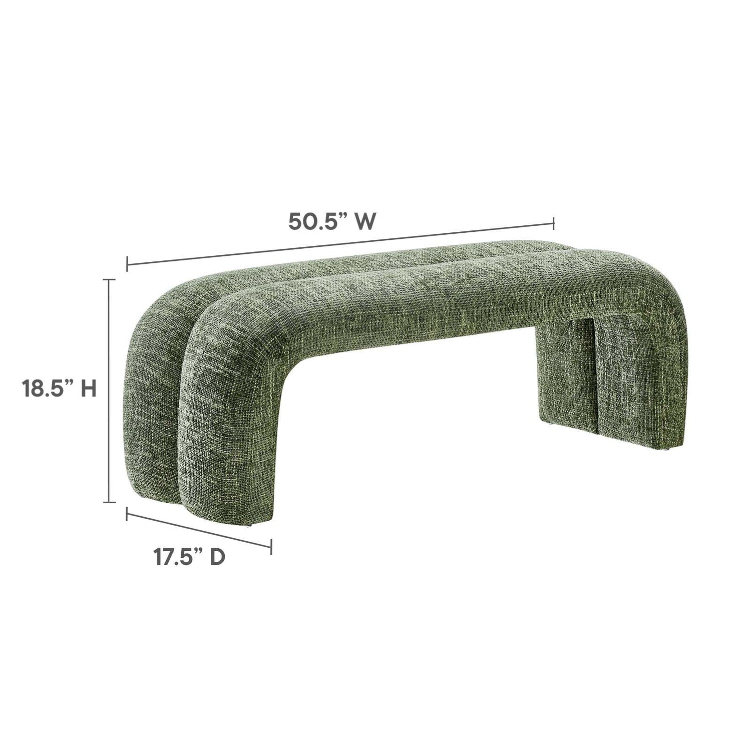 Dax 50.5&quot; Chenille Upholstered Accent Bench By HouseBean