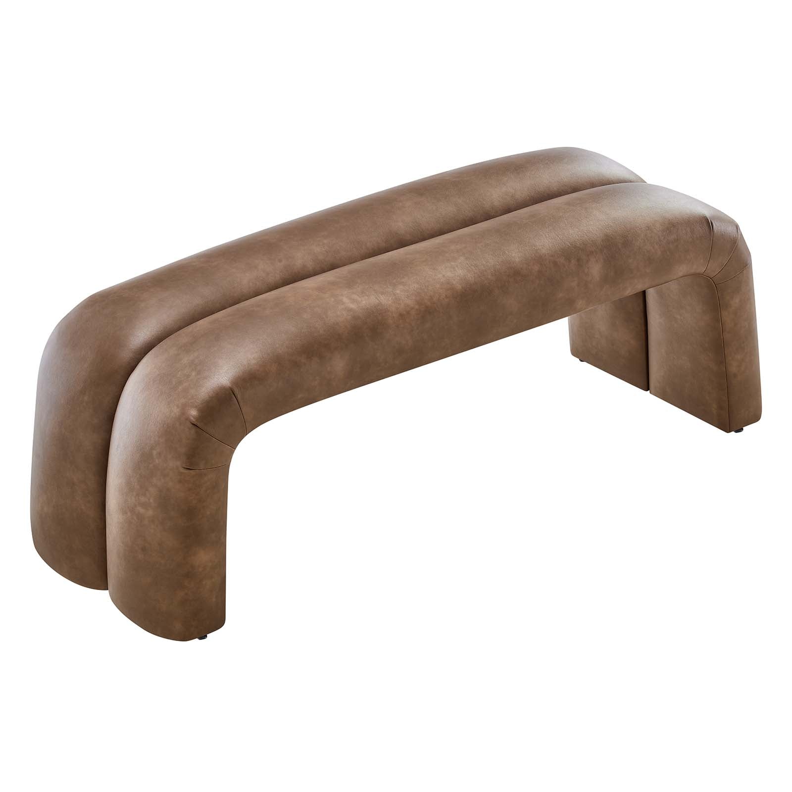 Dax 50.5&quot; Vegan Leather Upholstered Accent Bench By HouseBean