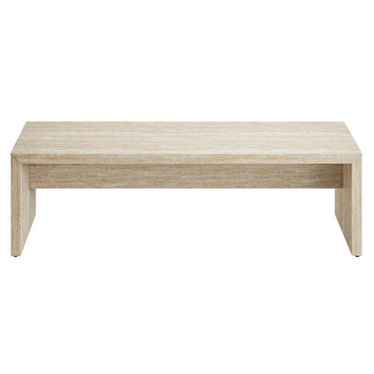 Mirella 62&quot; Faux Travertine Long Bench By HouseBean