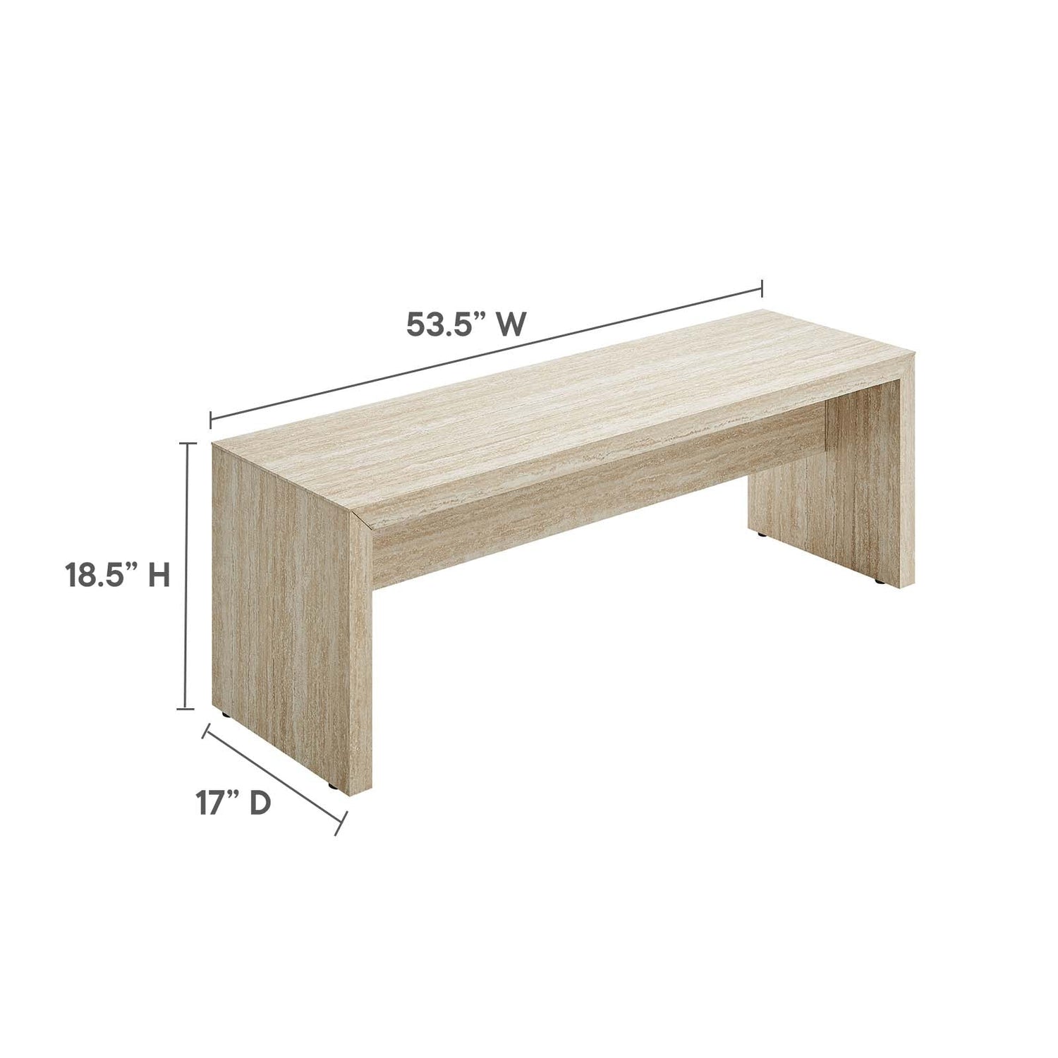 Mirella 53.5‚Äö√Ñ√π Faux Travertine Bench By HouseBean