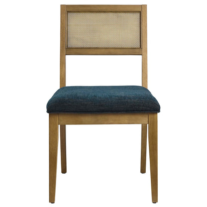 Nimba  Rattan Fabric Dining Chairs Set of 2