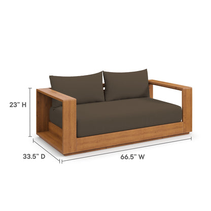 Tahoe Acacia Wood Outdoor Patio Acacia Wood Loveseat by Modway