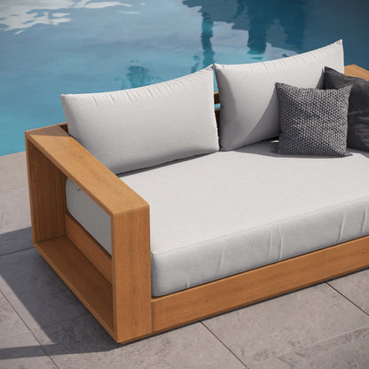 Tahoe Acacia Wood Outdoor Patio Acacia Wood Loveseat by Modway