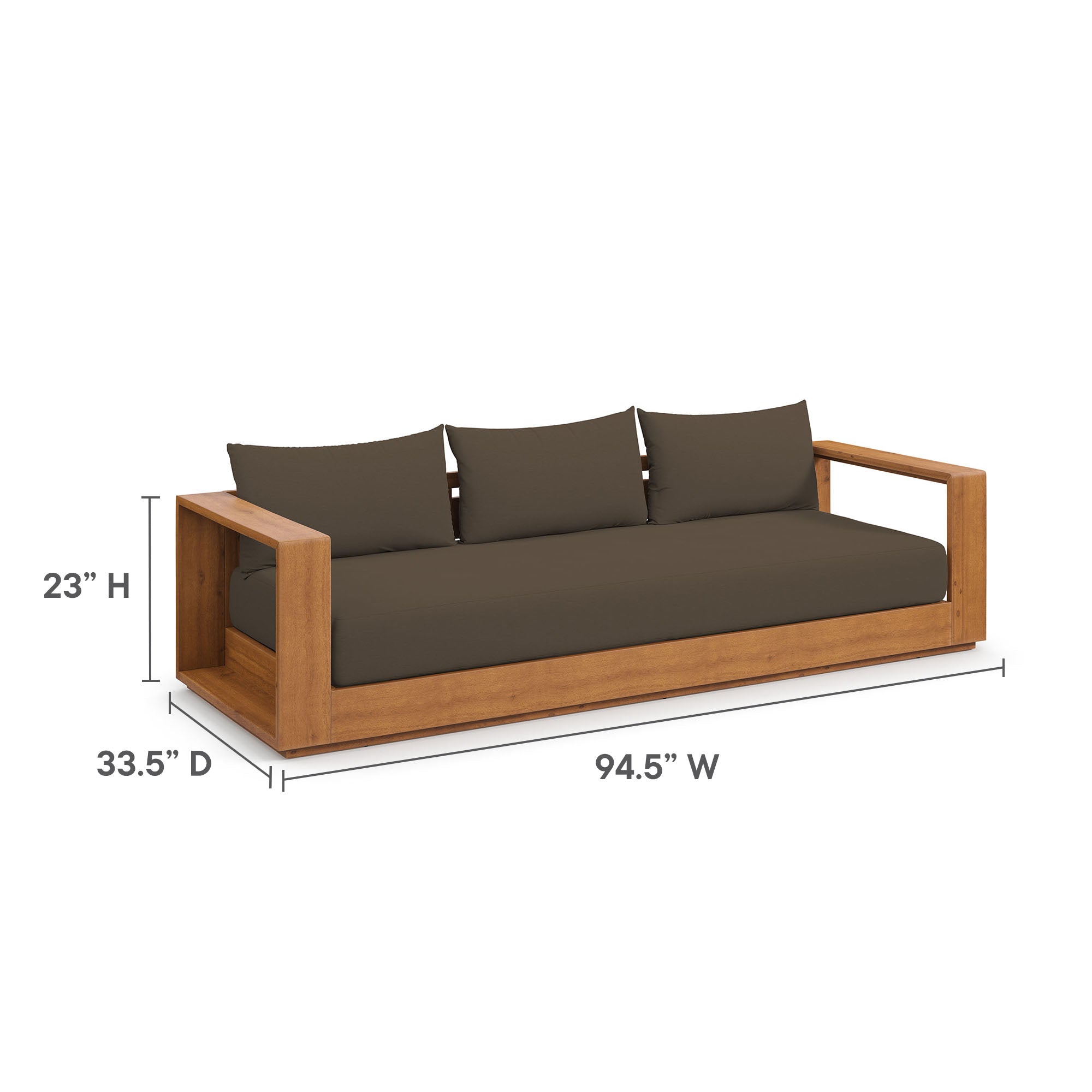 Tahoe Outdoor Patio Acacia Wood Sofa by Modway