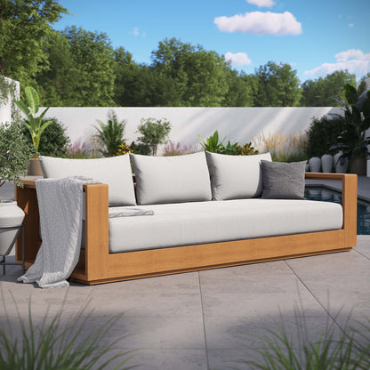 Tahoe Outdoor Patio Acacia Wood Sofa by Modway