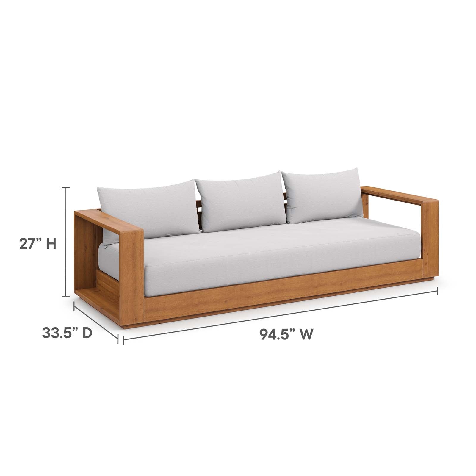 Tahoe Outdoor Patio Acacia Wood Sofa By HouseBean