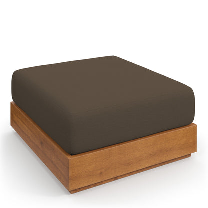 Tahoe Outdoor Patio Acacia Wood Ottoman by Modway