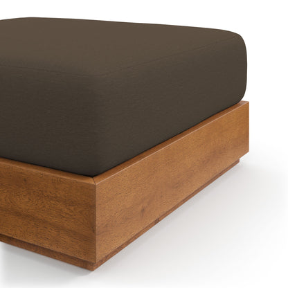 Tahoe Outdoor Patio Acacia Wood Ottoman by Modway