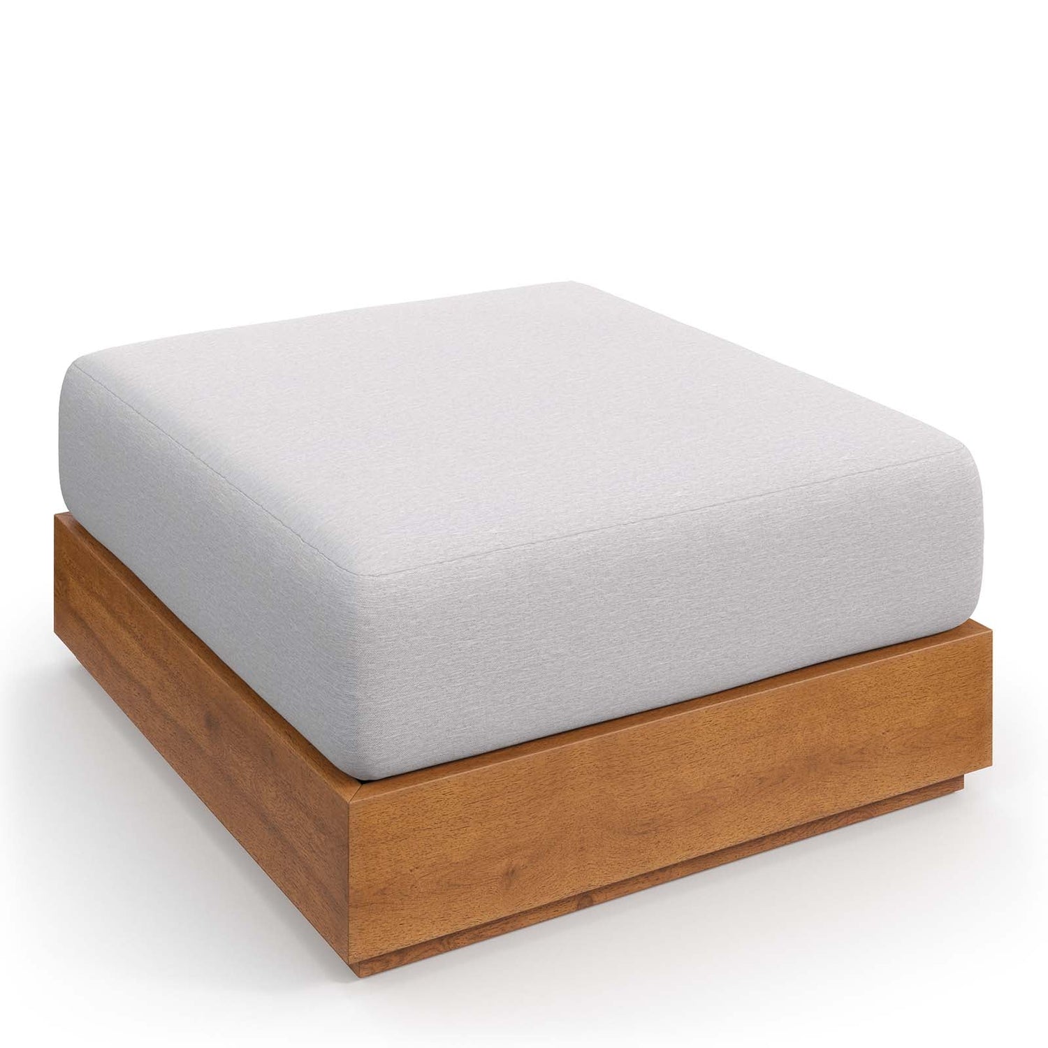 Tahoe Outdoor Patio Acacia Wood Ottoman By HouseBean