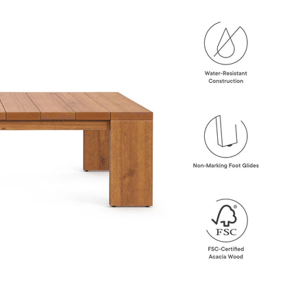 Tahoe Outdoor Patio Acacia Wood Coffee Table by Modway