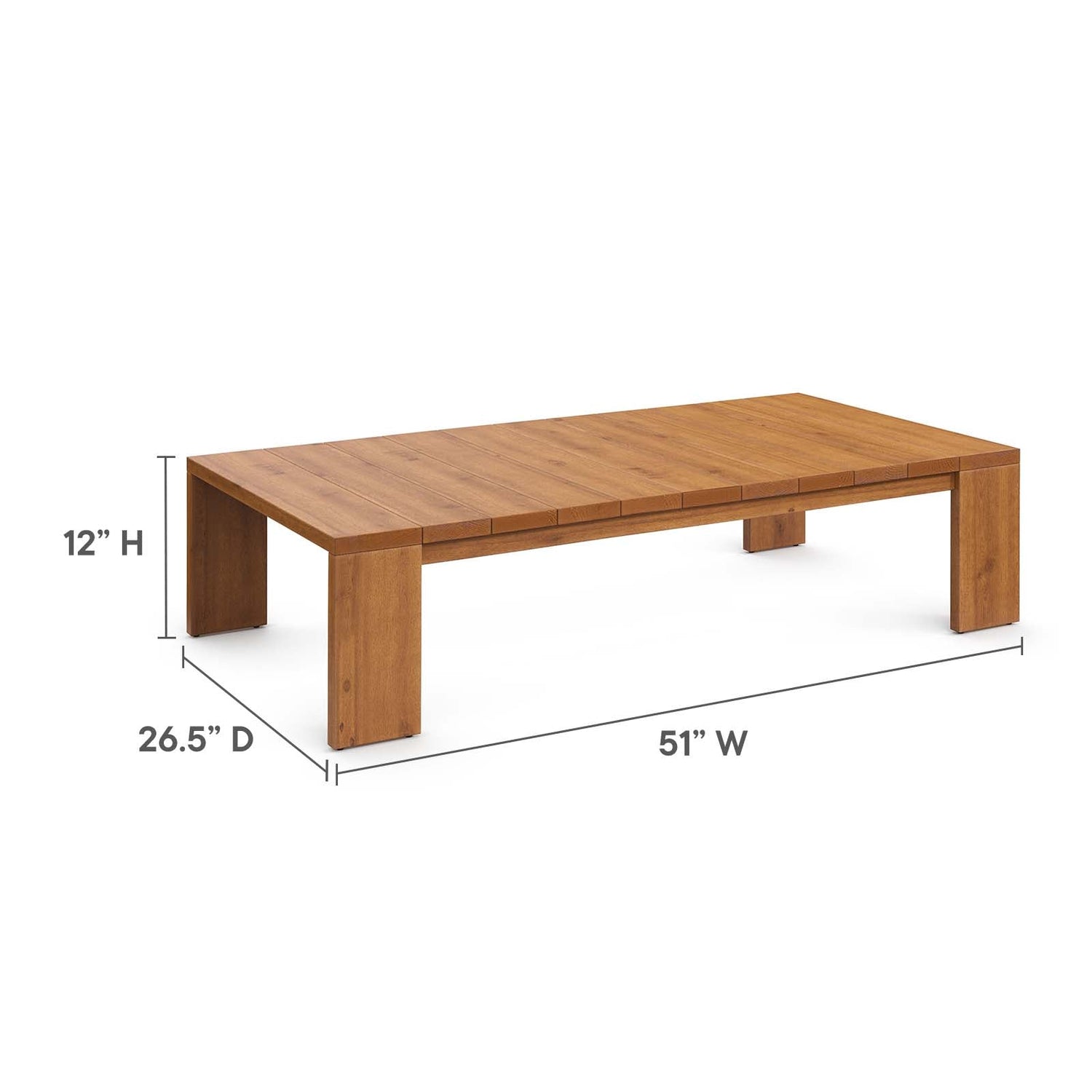 Tahoe Outdoor Patio Acacia Wood Coffee Table By HouseBean