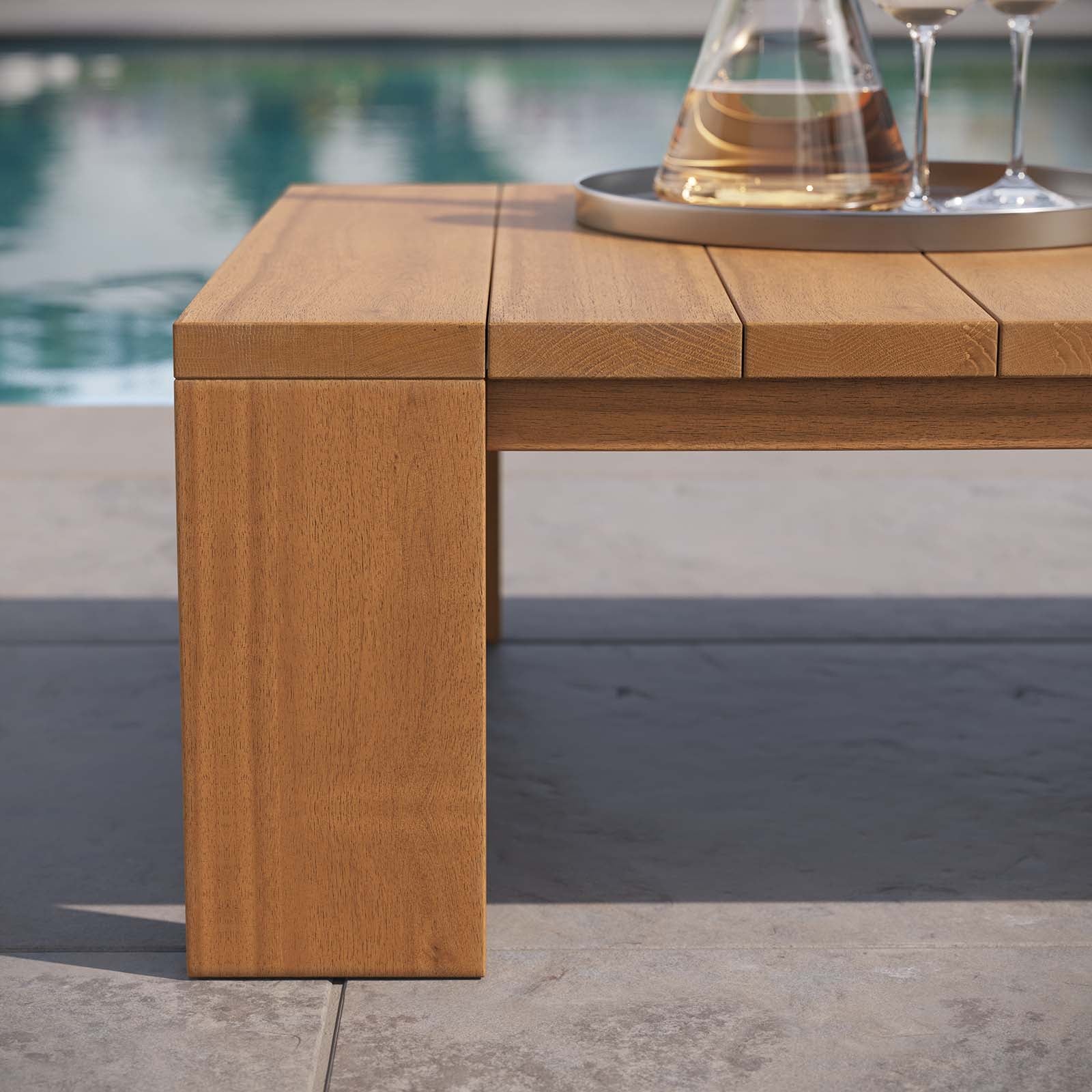 Tahoe Outdoor Patio Acacia Wood Coffee Table By HouseBean