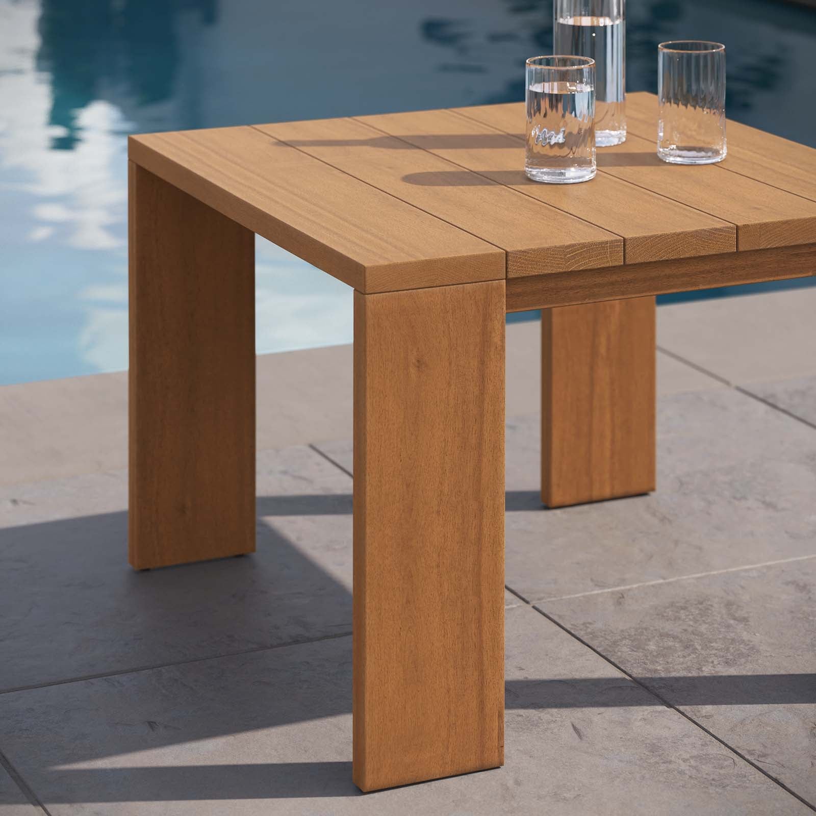 Tahoe Outdoor Patio Acacia Wood Side Table By HouseBean