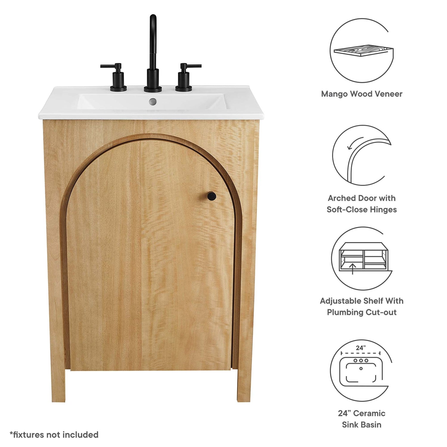 Appia Bathroom Vanity Basin Included by Modway