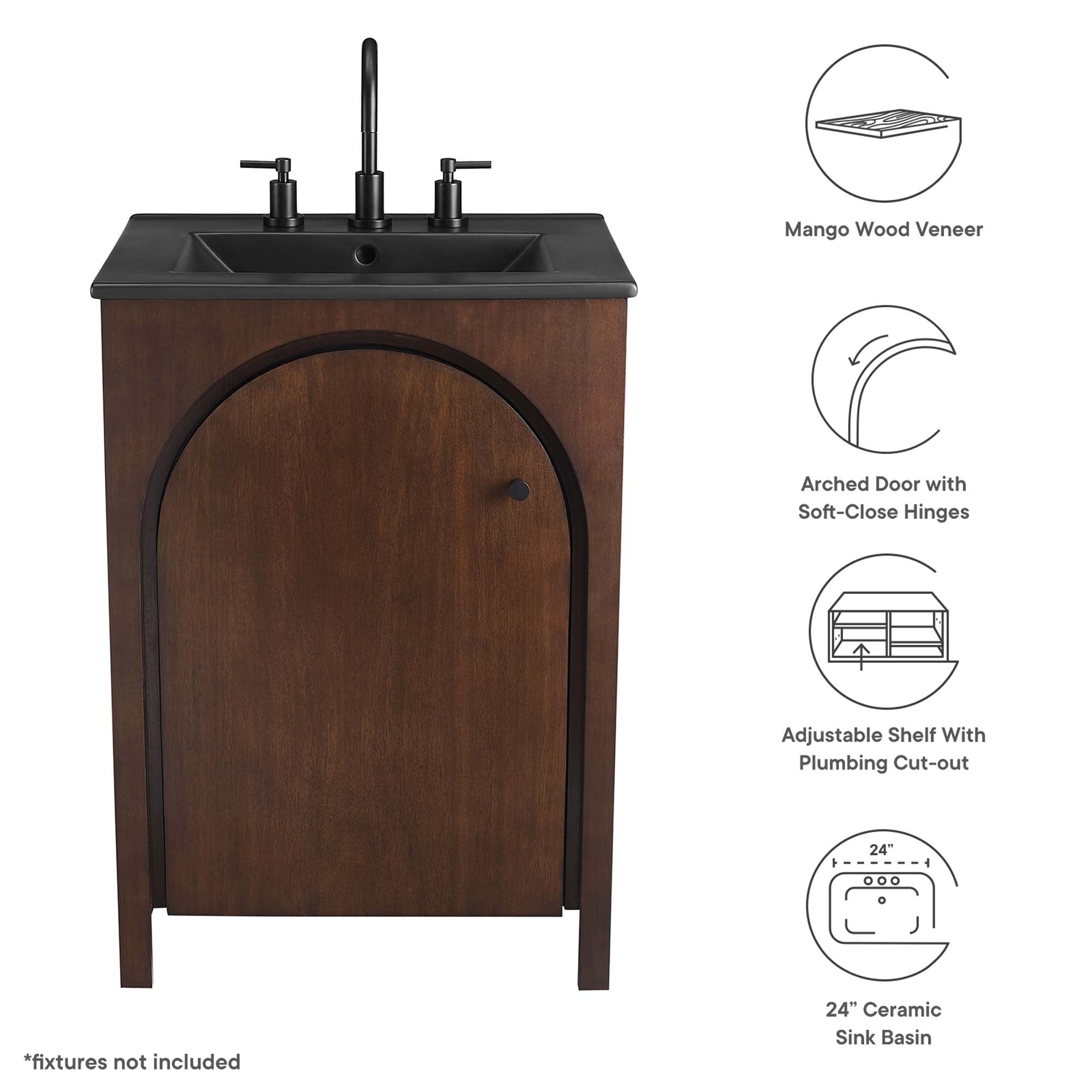 Appia Bathroom Vanity Basin Included by Modway