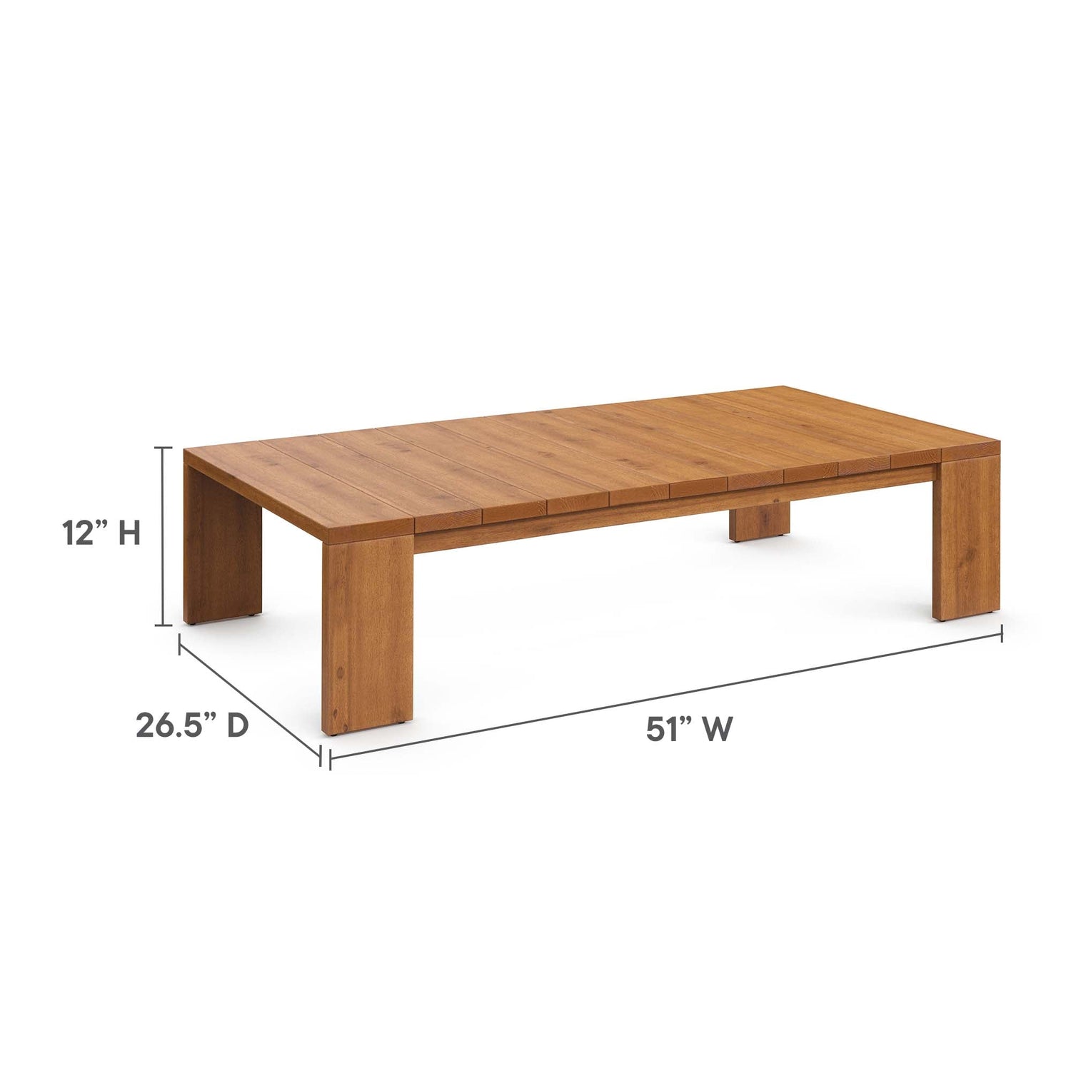 Tahoe 2-Piece Outdoor Patio Acacia Wood Sofa and Coffee Table Set by Modway