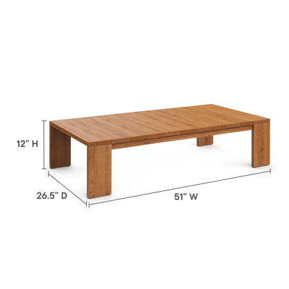 Tahoe 2-Piece Outdoor Patio Acacia Wood Sofa and Coffee Table Set by Modway