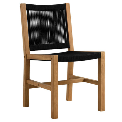 Vienna 3-Piece Outdoor Patio Teak and Rope Dining Set with Armless Chiars by Modway
