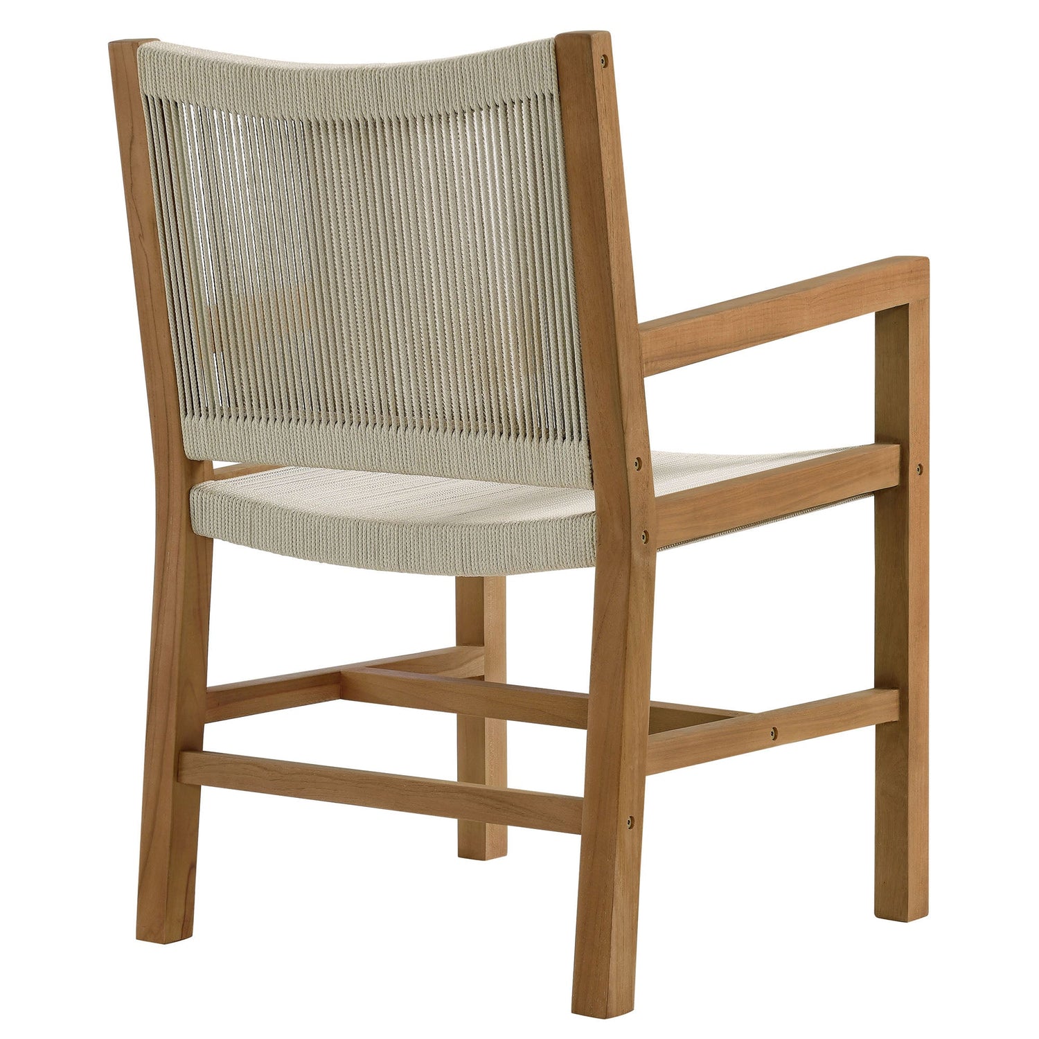 Vienna Outdoor Patio Teak and Rope Dining Armchairs Set of 2 By HouseBean