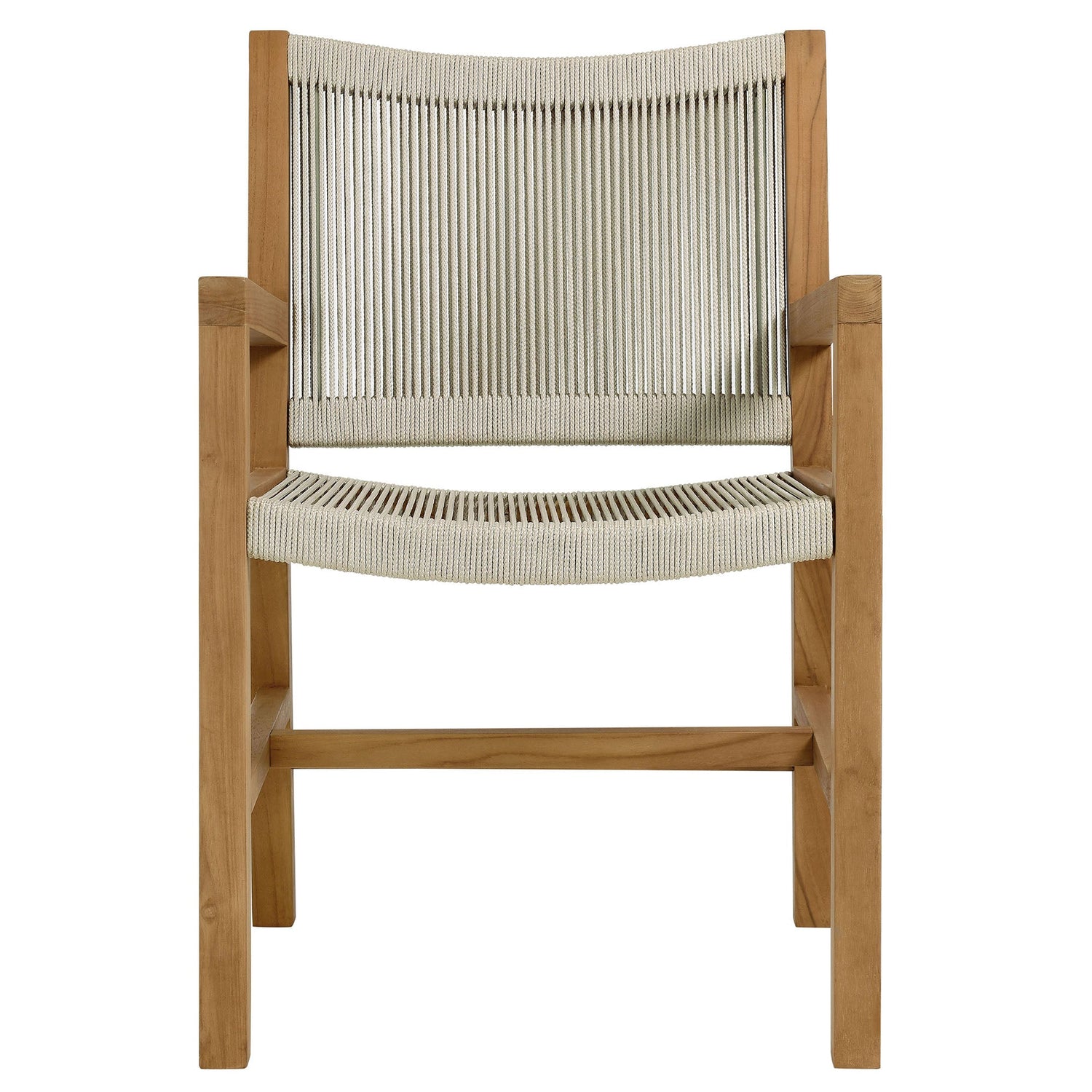 Vienna 5-Piece Outdoor Patio Teak and Rope Dining Set with Armchairs by Modway
