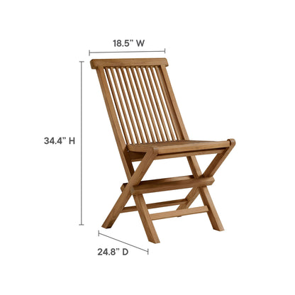 Vienna Outdoor Patio Teak Wood Folding Dining Chairs Set of 4 By HouseBean