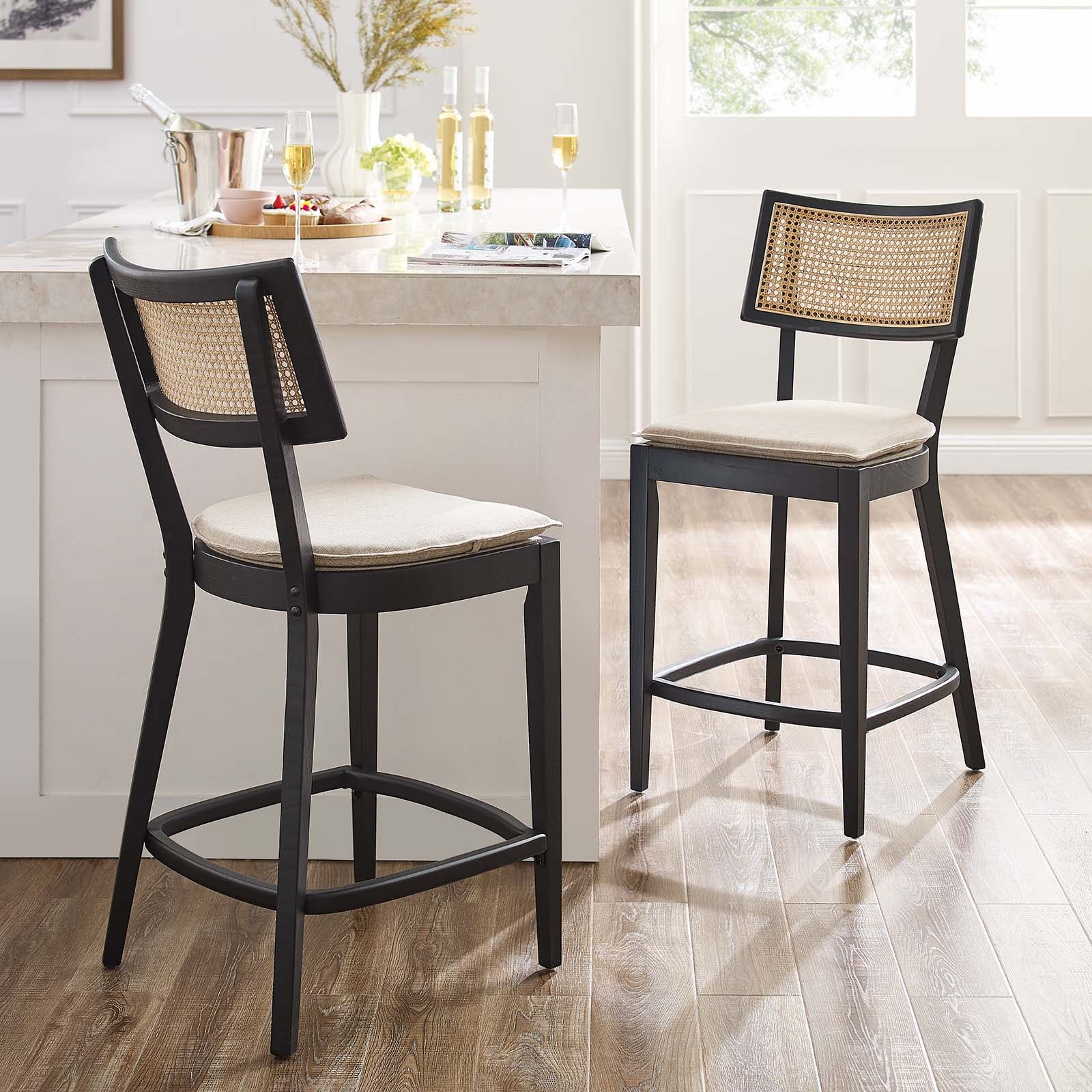 Caledonia Wood Counter Stools - Set of 2