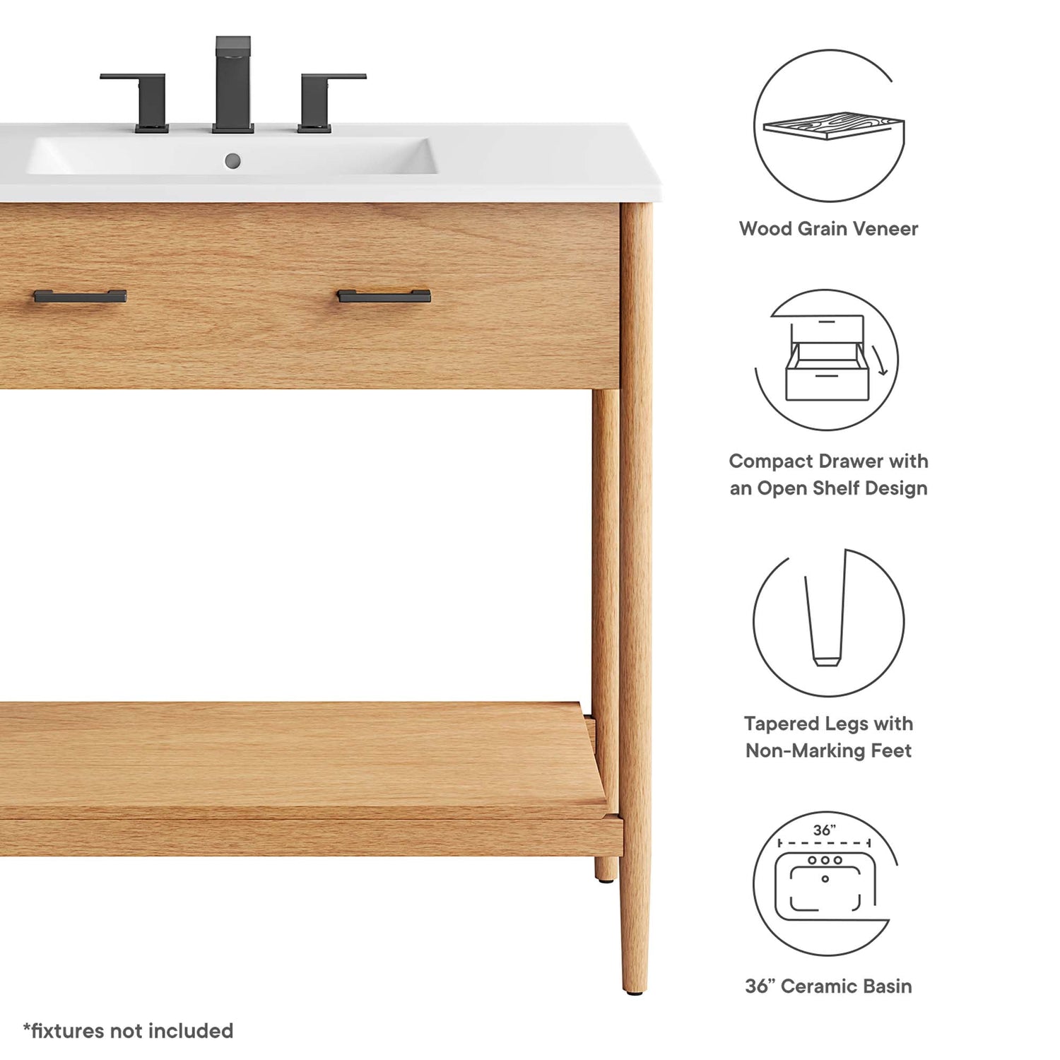 Zaire Bathroom Vanity Basin Included by Modway
