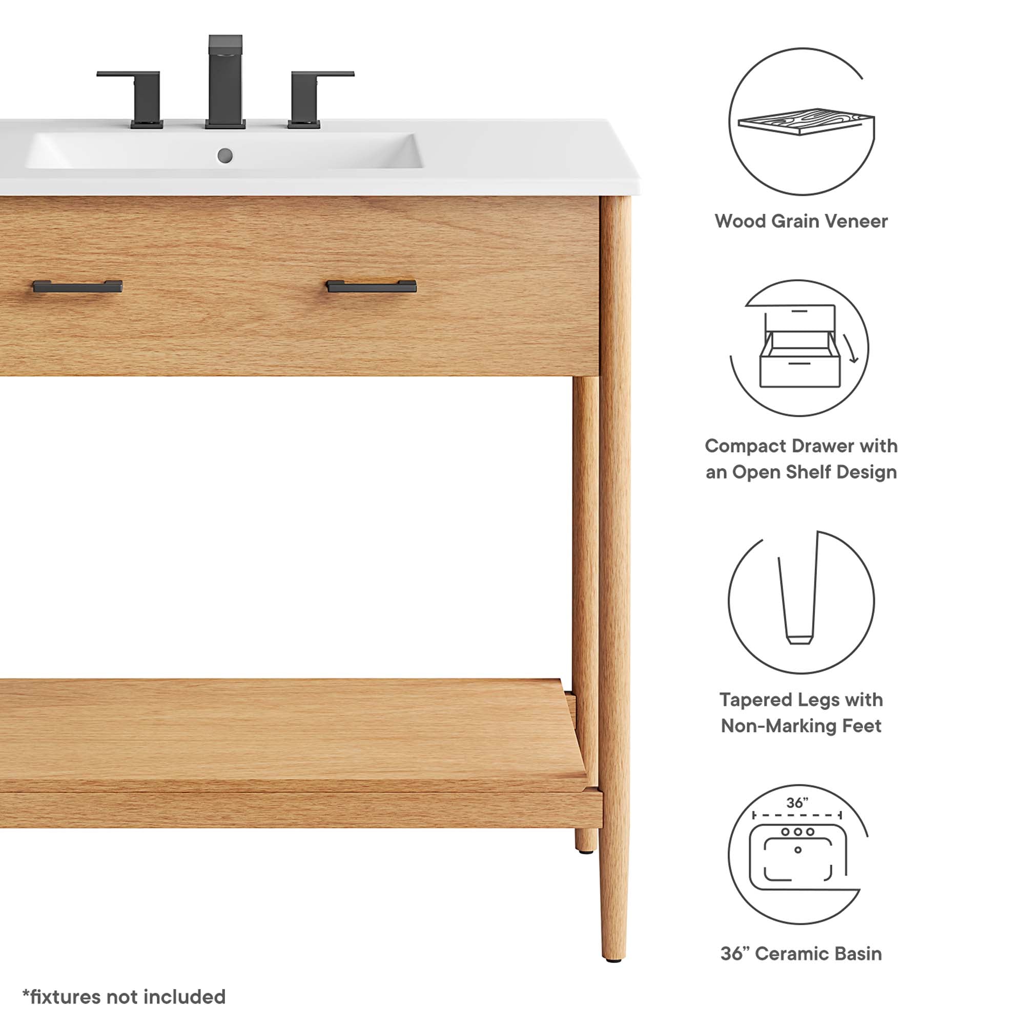 Zaire Bathroom Vanity Basin Included by Modway