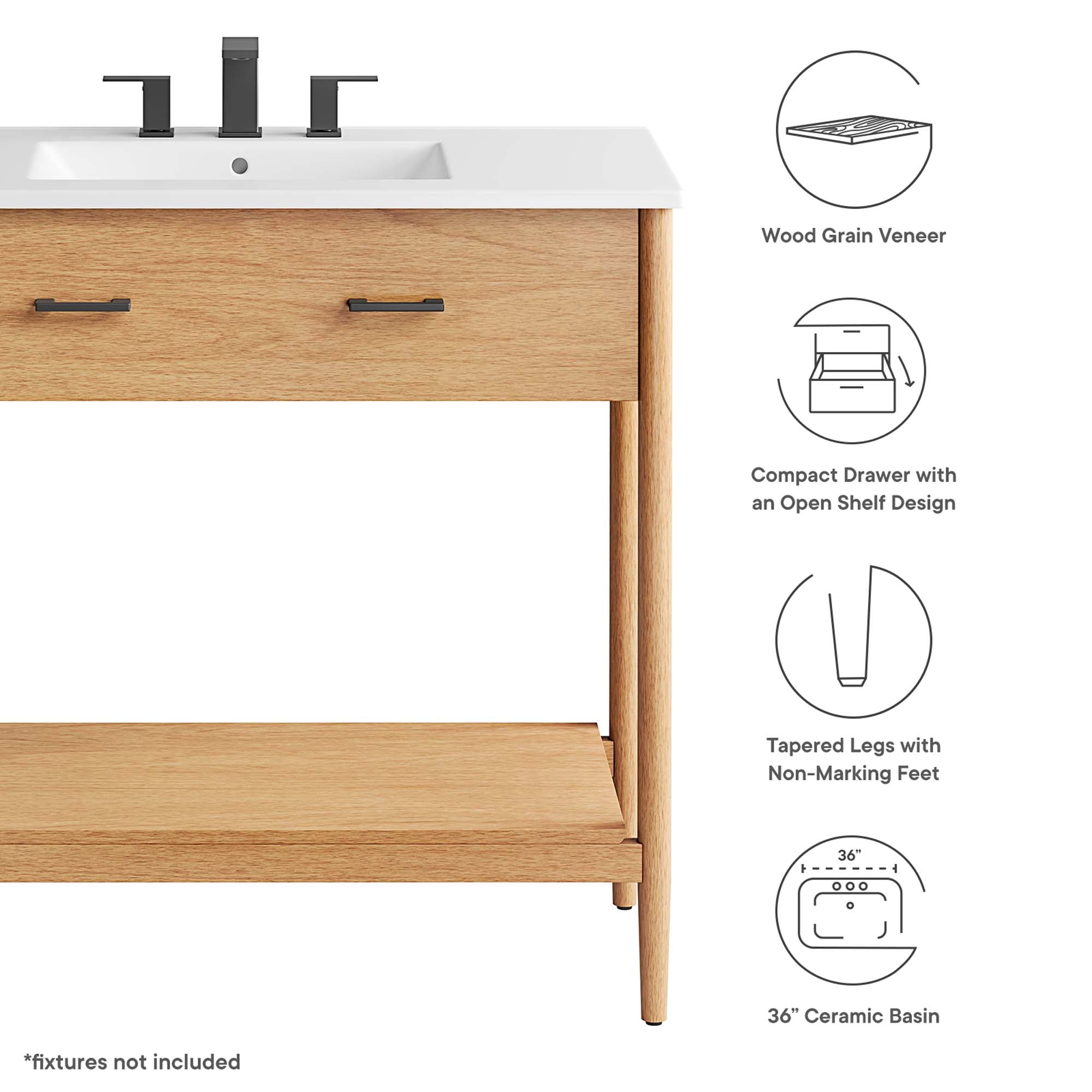 Zaire Bathroom Vanity Basin Included By HouseBean