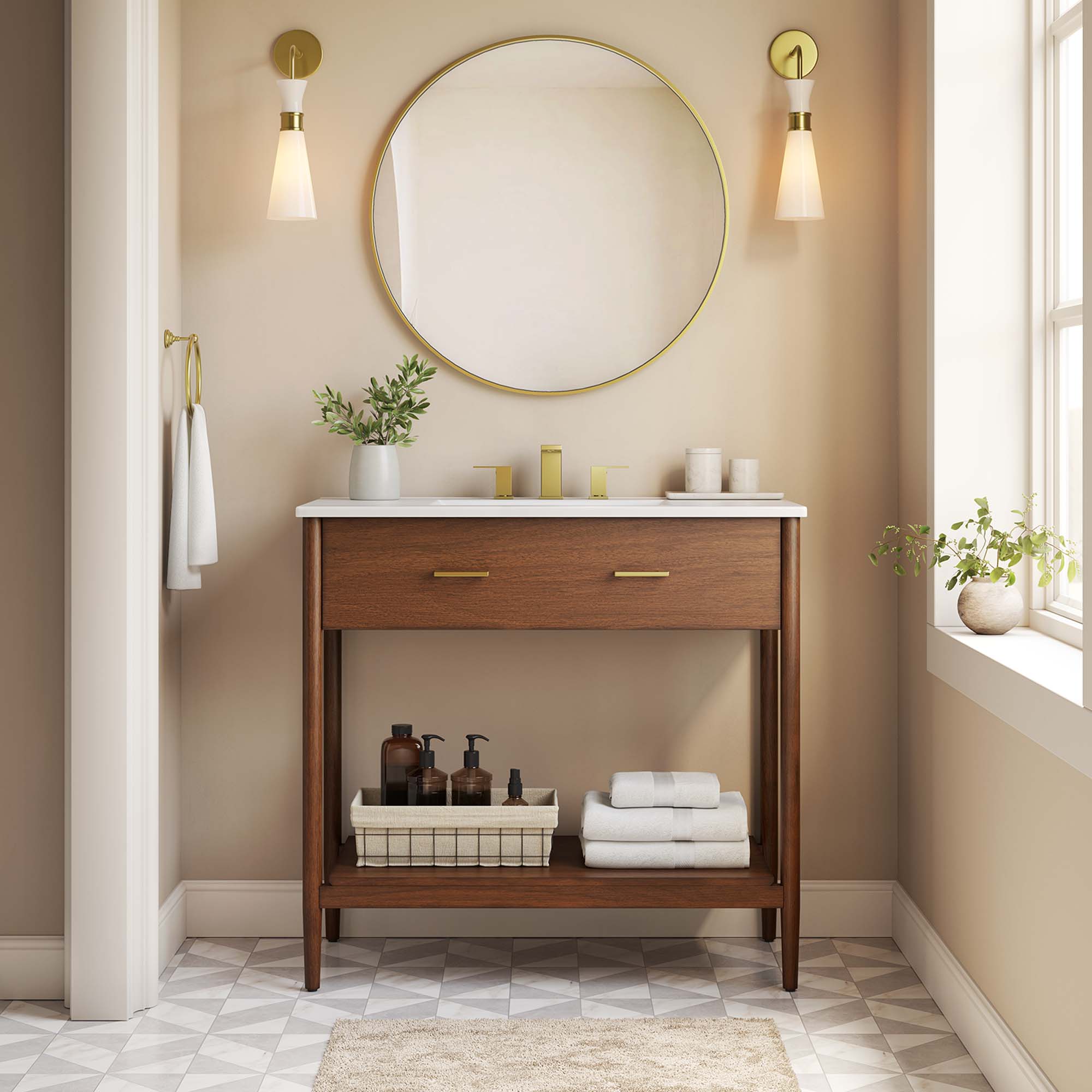 Zaire Bathroom Vanity Basin Included By HouseBean