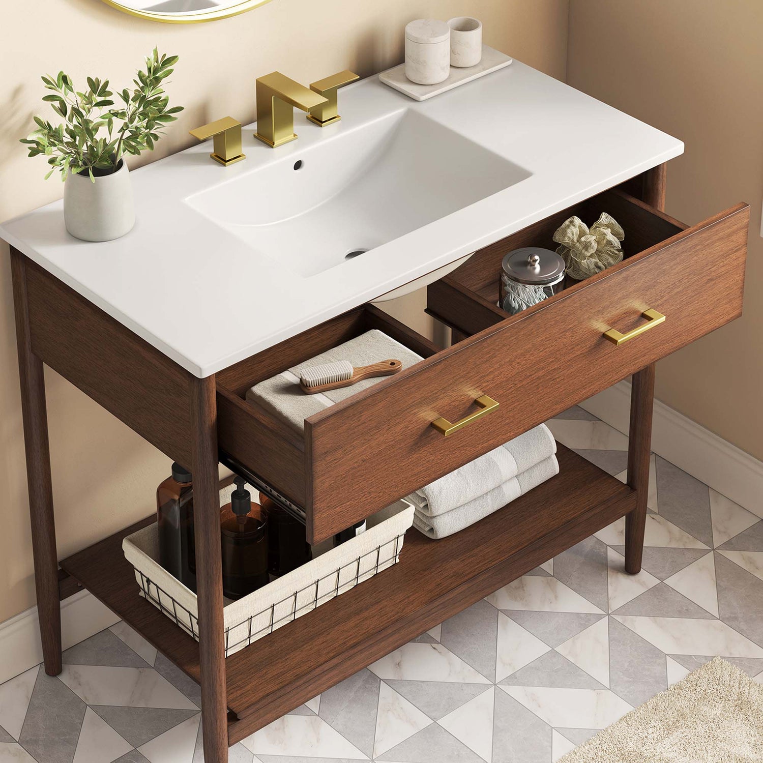 Zaire Bathroom Vanity Basin Included By HouseBean