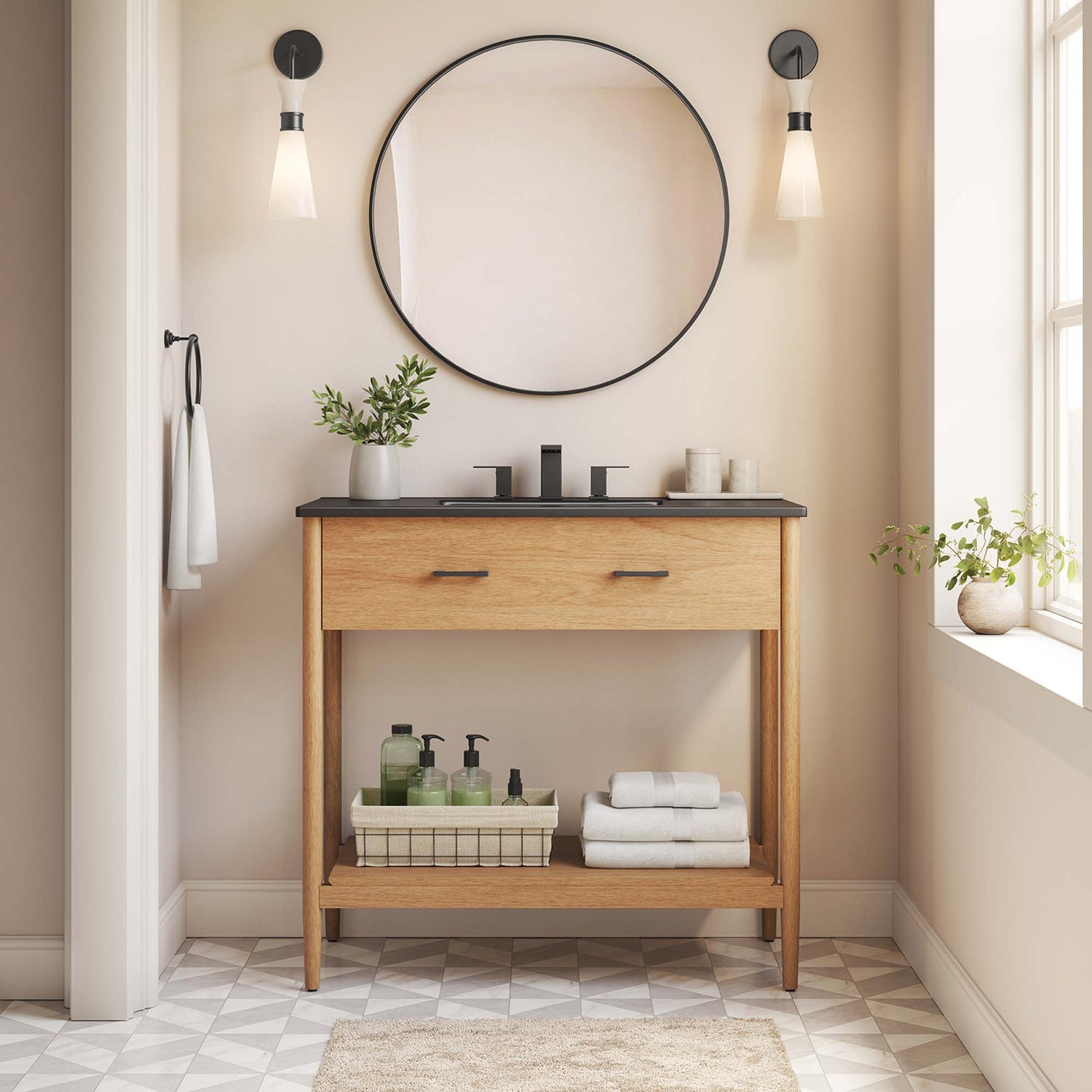 Zaire Bathroom Vanity Basin Included By HouseBean