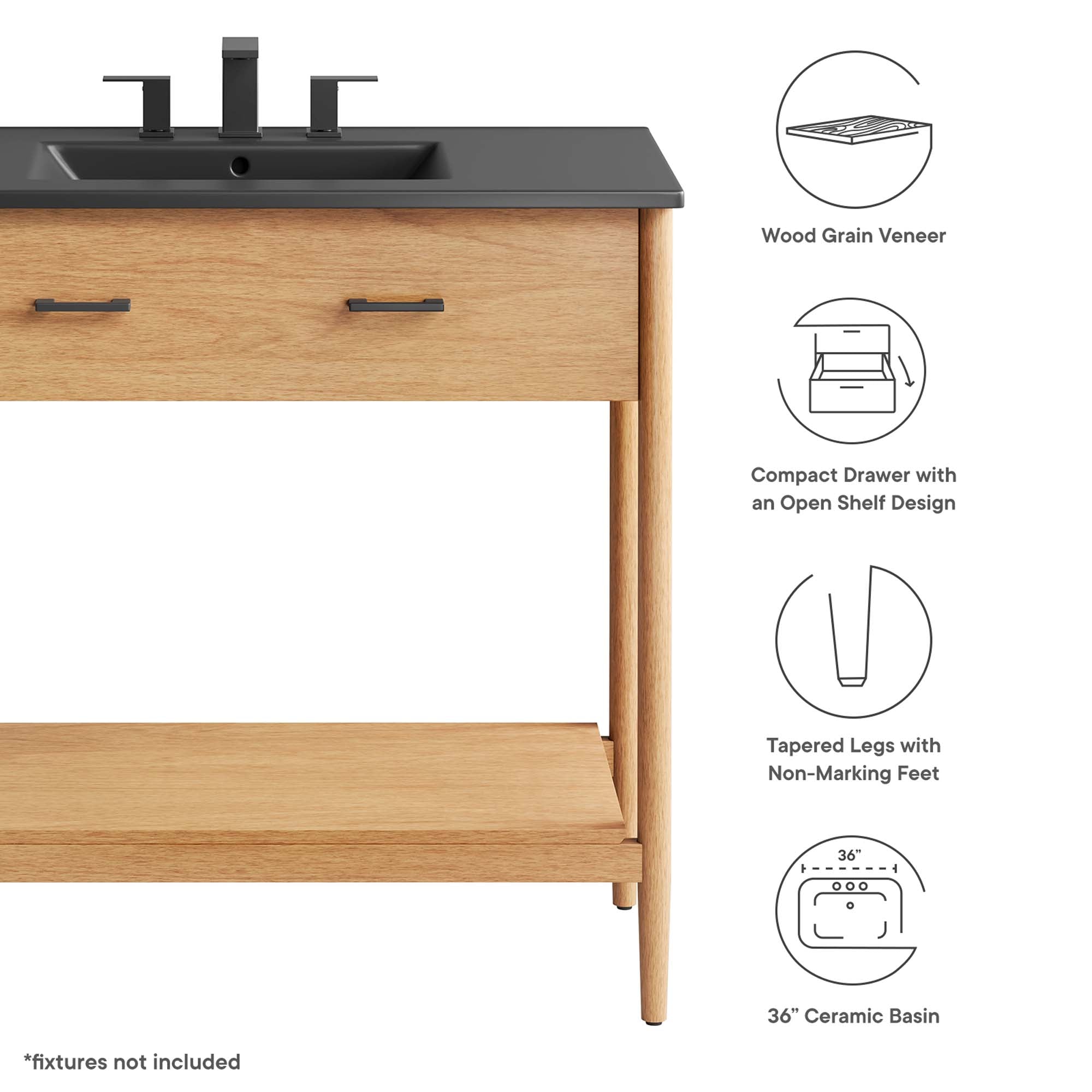 Zaire Bathroom Vanity Basin Included By HouseBean