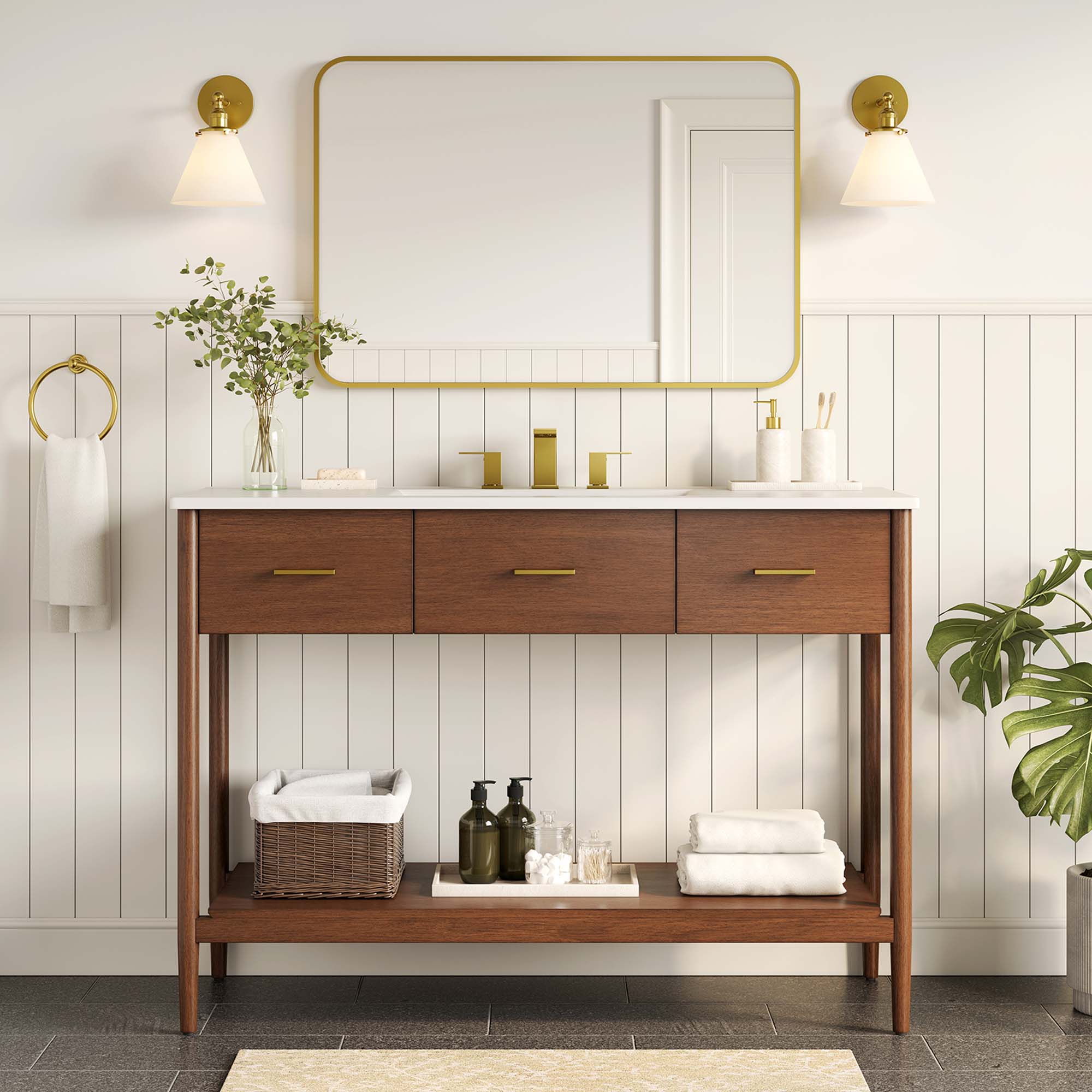 Zaire Bathroom Vanity Basin Included By HouseBean