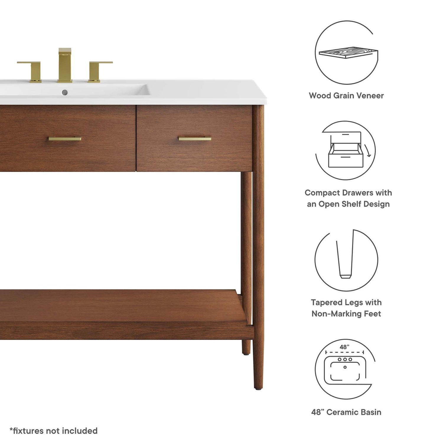 Zaire Bathroom Vanity Basin Included By HouseBean