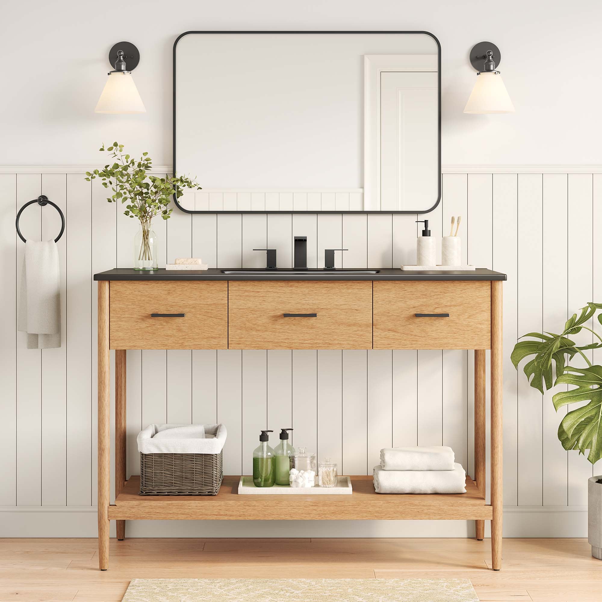 Zaire Bathroom Vanity Basin Included By HouseBean