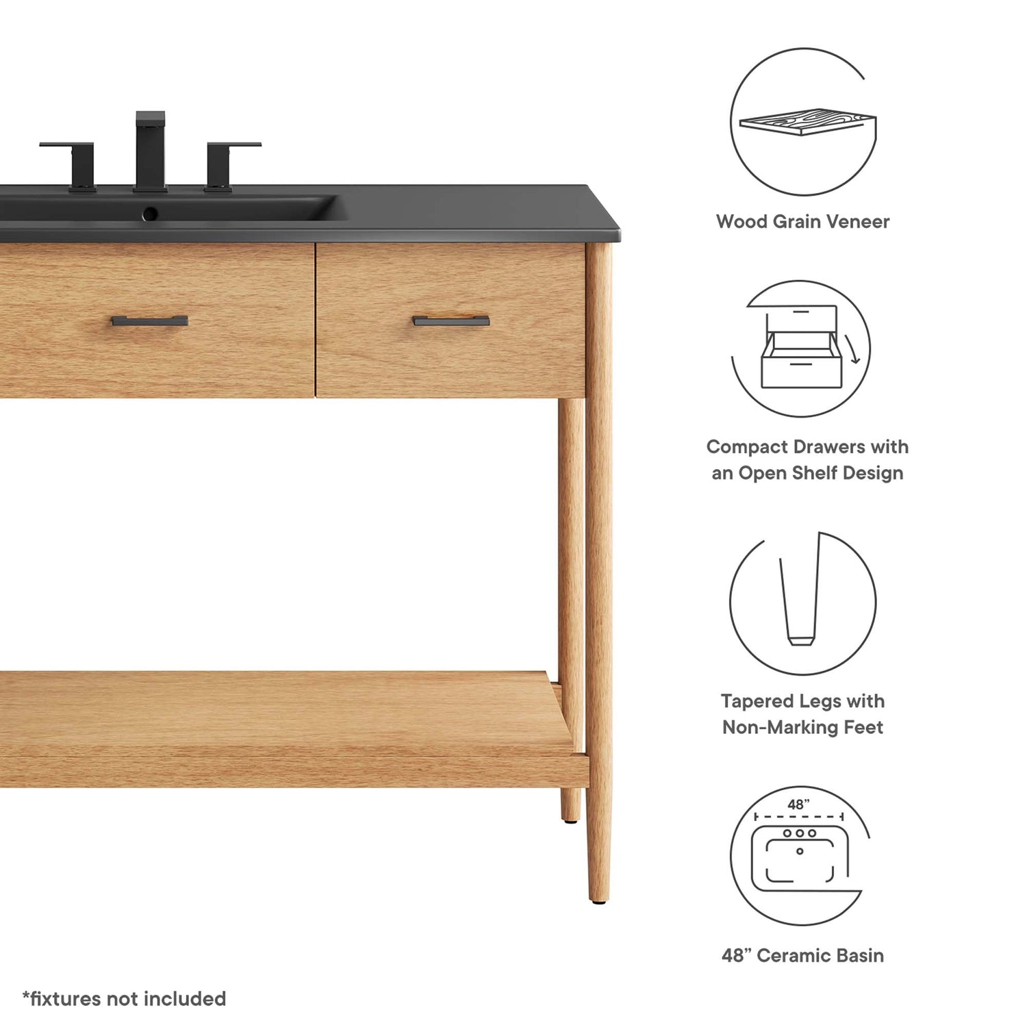 Zaire Bathroom Vanity Basin Included By HouseBean