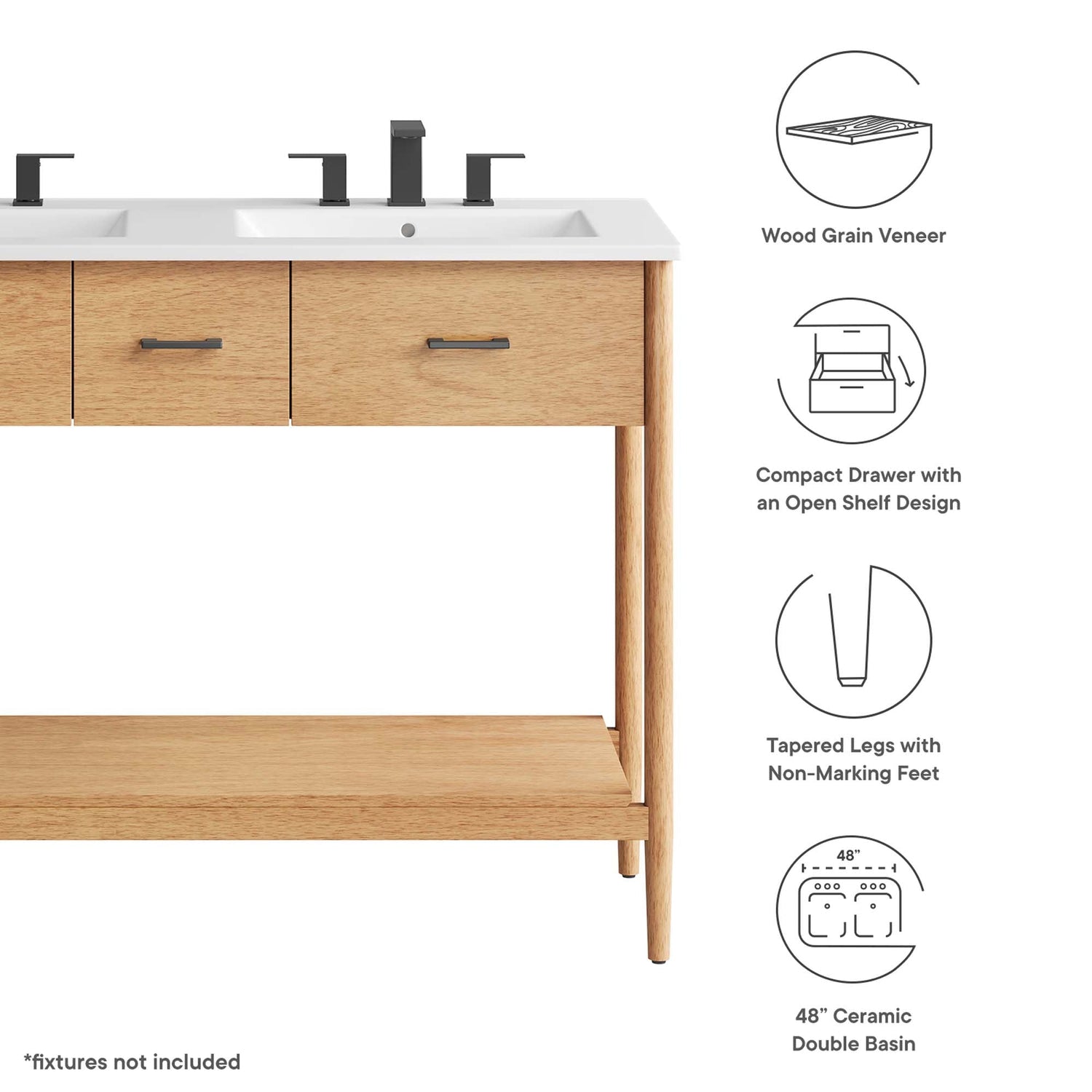 Zaire Bathroom Vanity Basin Included By HouseBean