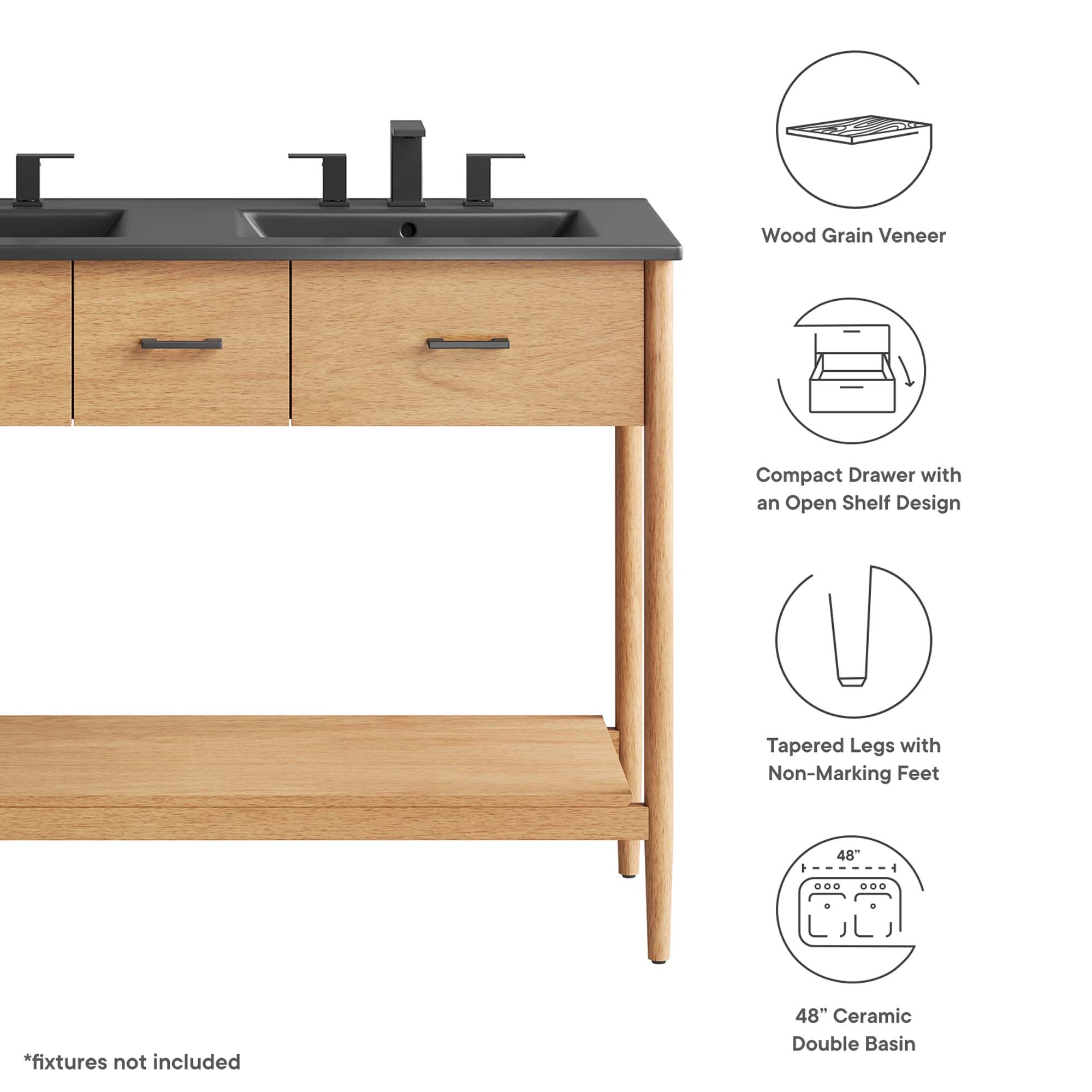 Zaire Bathroom Vanity Basin Included By HouseBean