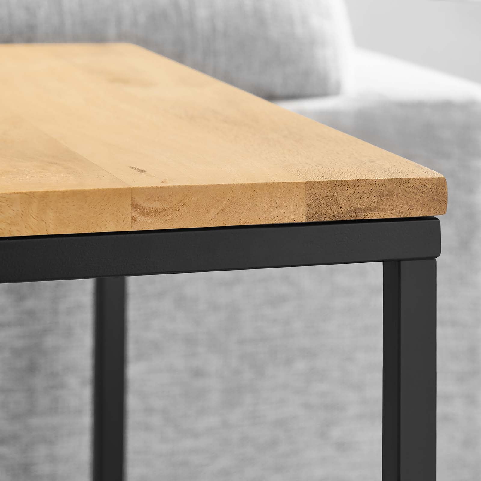 Zora Square Wood and Metal Side Table