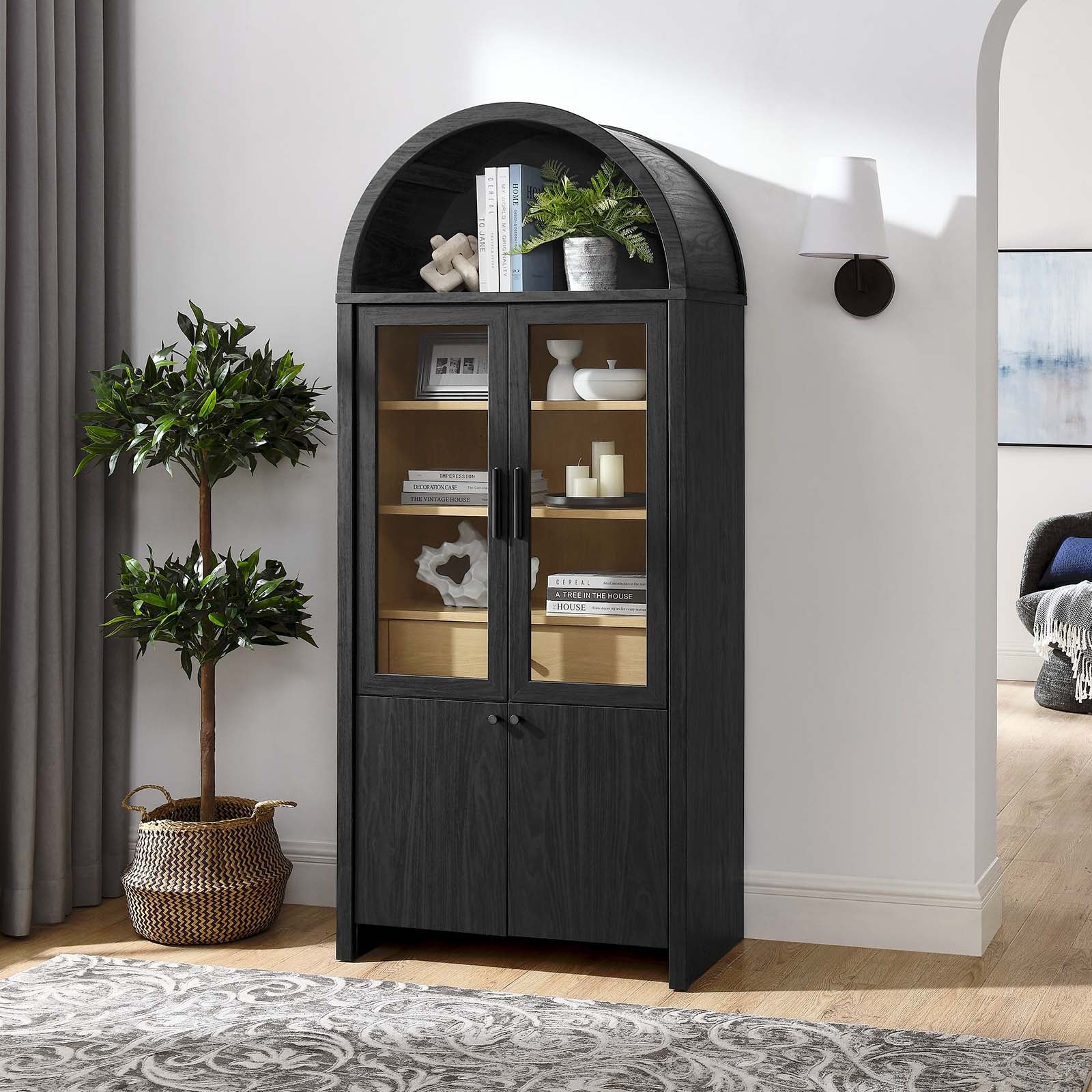 Evie Arched Tall Display Cabinet