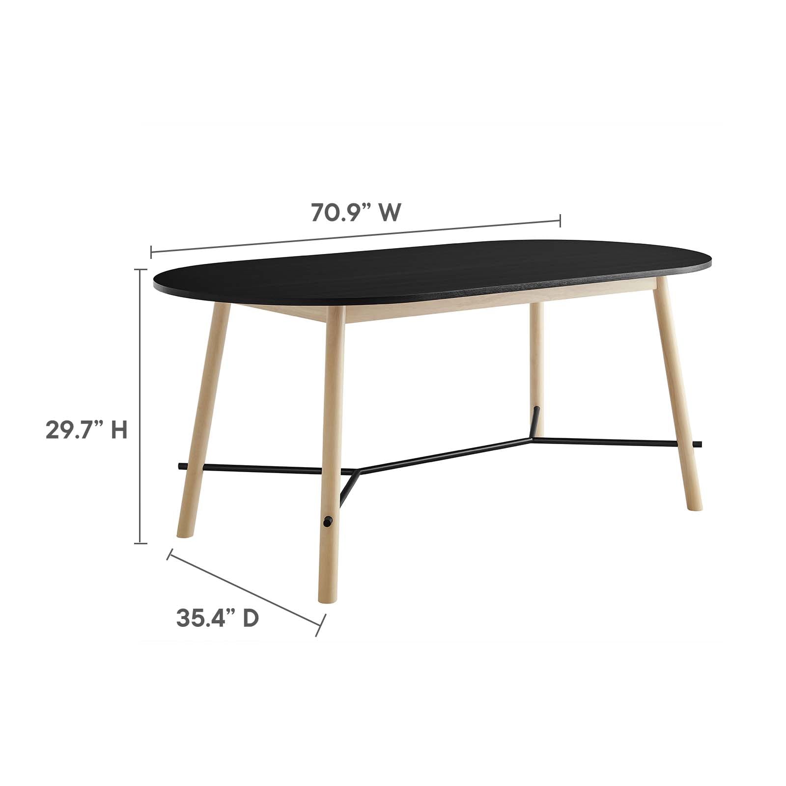 Infuse 71&quot; Wood Grain Dining Table