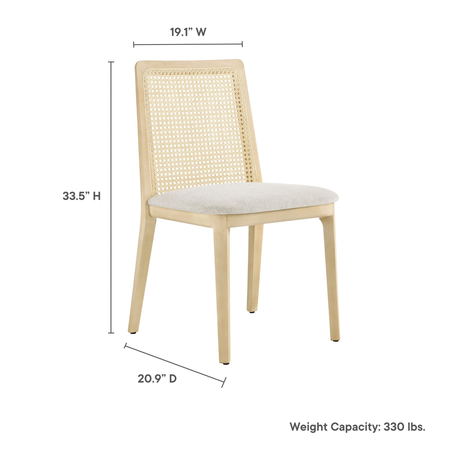 Monarch Beech Wood and Rattan Dining Side Chair by Modway