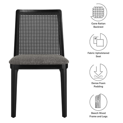 Monarch Beech Wood and Rattan Dining Side Chair by Modway