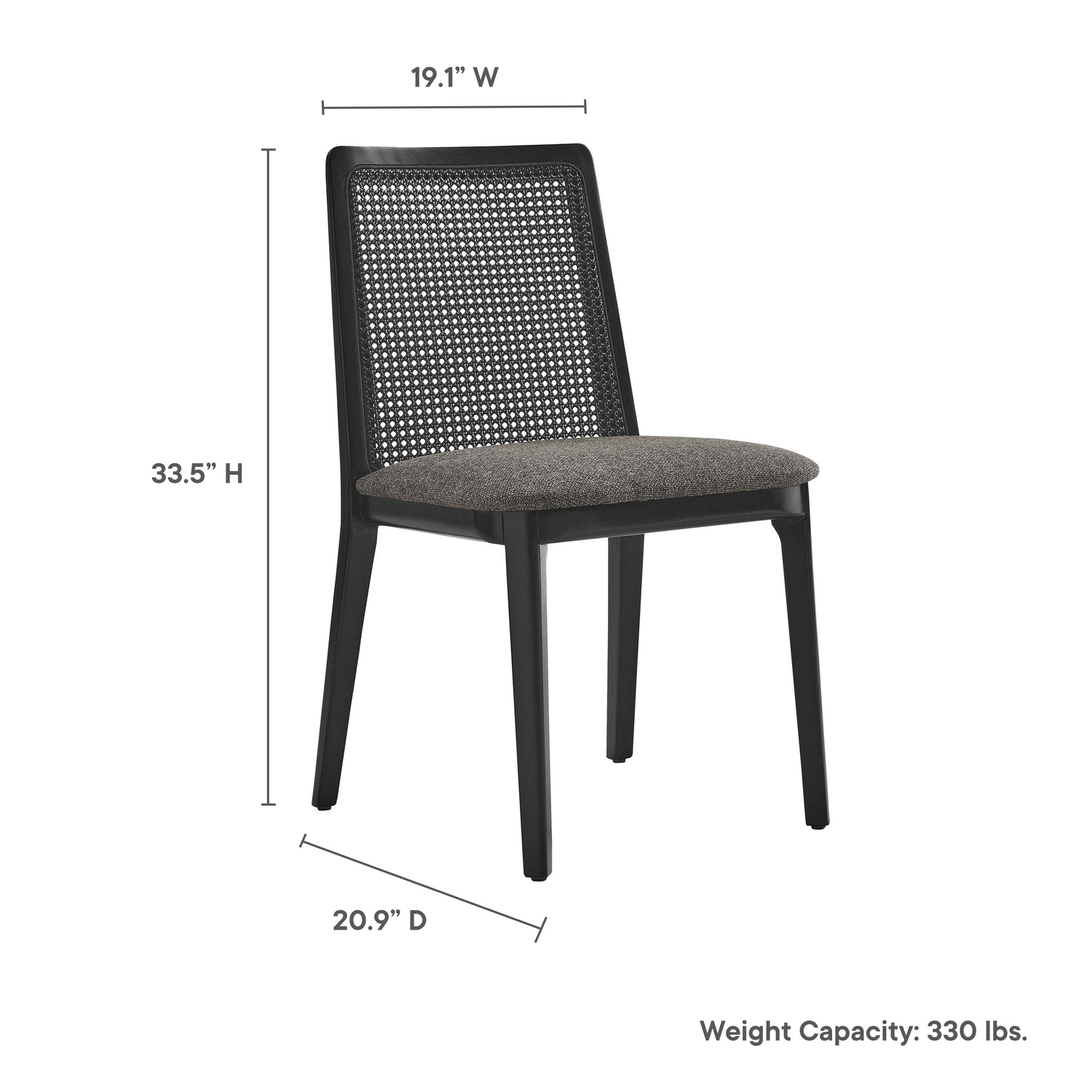 Monarch Beech Wood and Rattan Dining Side Chair by Modway