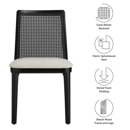 Monarch Beech Wood and Rattan Dining Side Chair by Modway