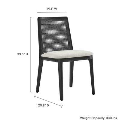 Monarch Beech Wood and Rattan Dining Side Chair by Modway