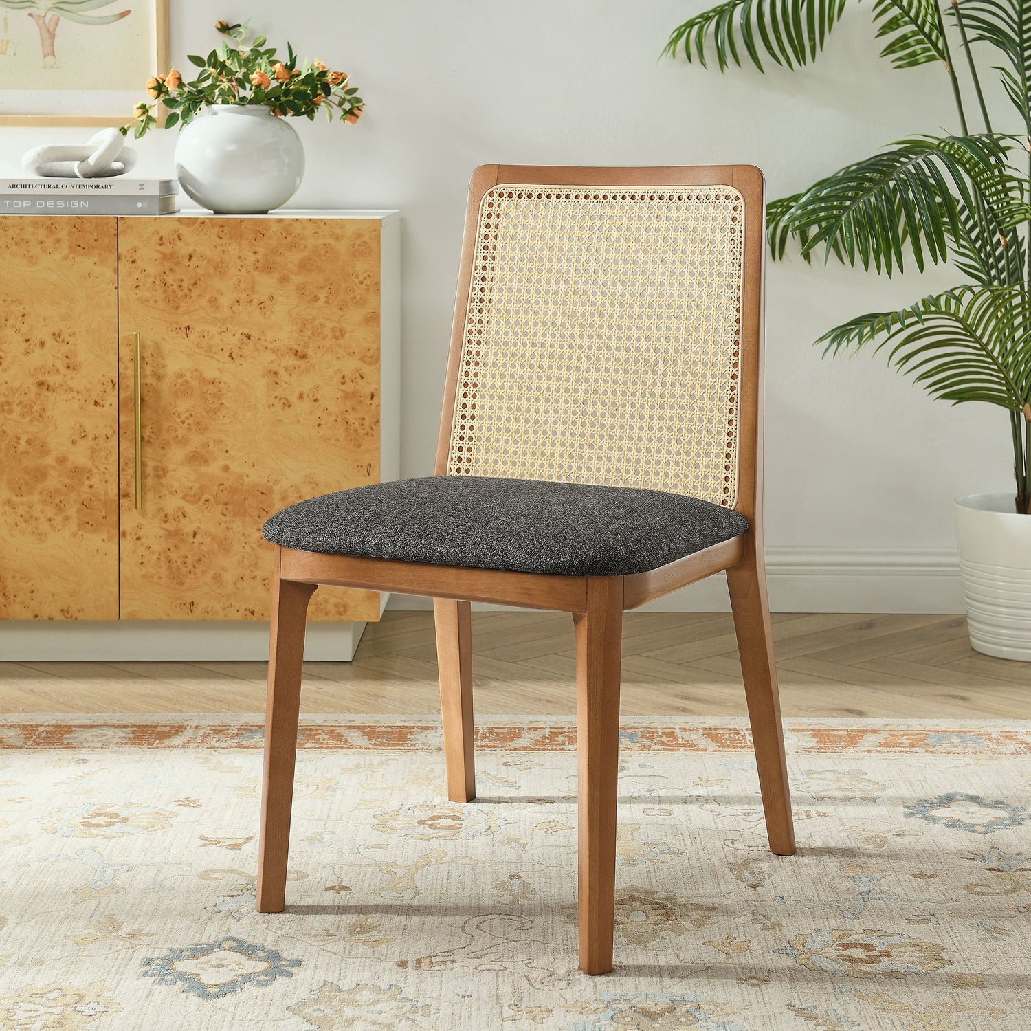 Monarch Beech Wood and Rattan Dining Side Chair by Modway