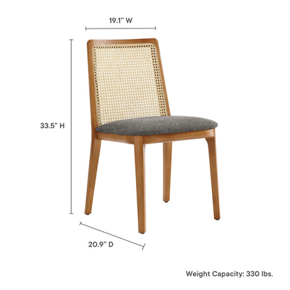Monarch Beech Wood and Rattan Dining Side Chair by Modway